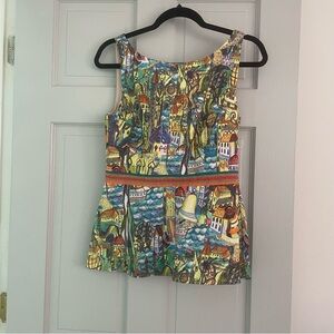 Colorful Abstract Print Women's Top